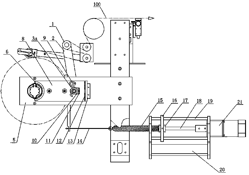 Stretched membrane feeding tension control device