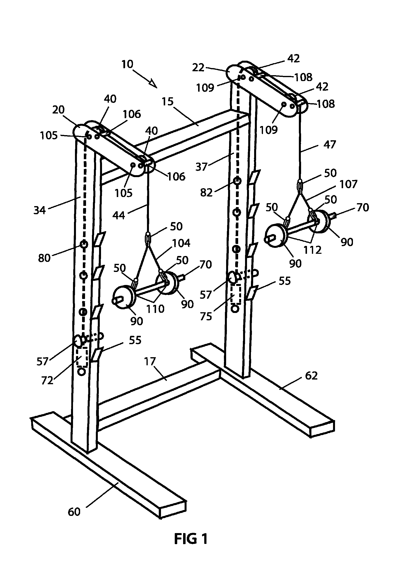 Cable and pulley weightlifting system apparatus