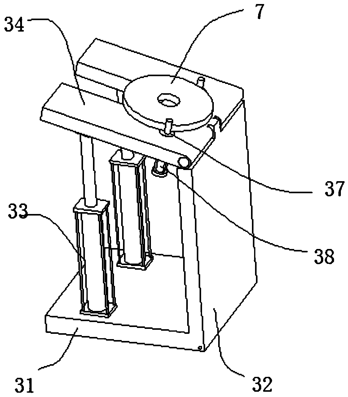 High-efficiency flywheel cleaning and paint spraying transfer device