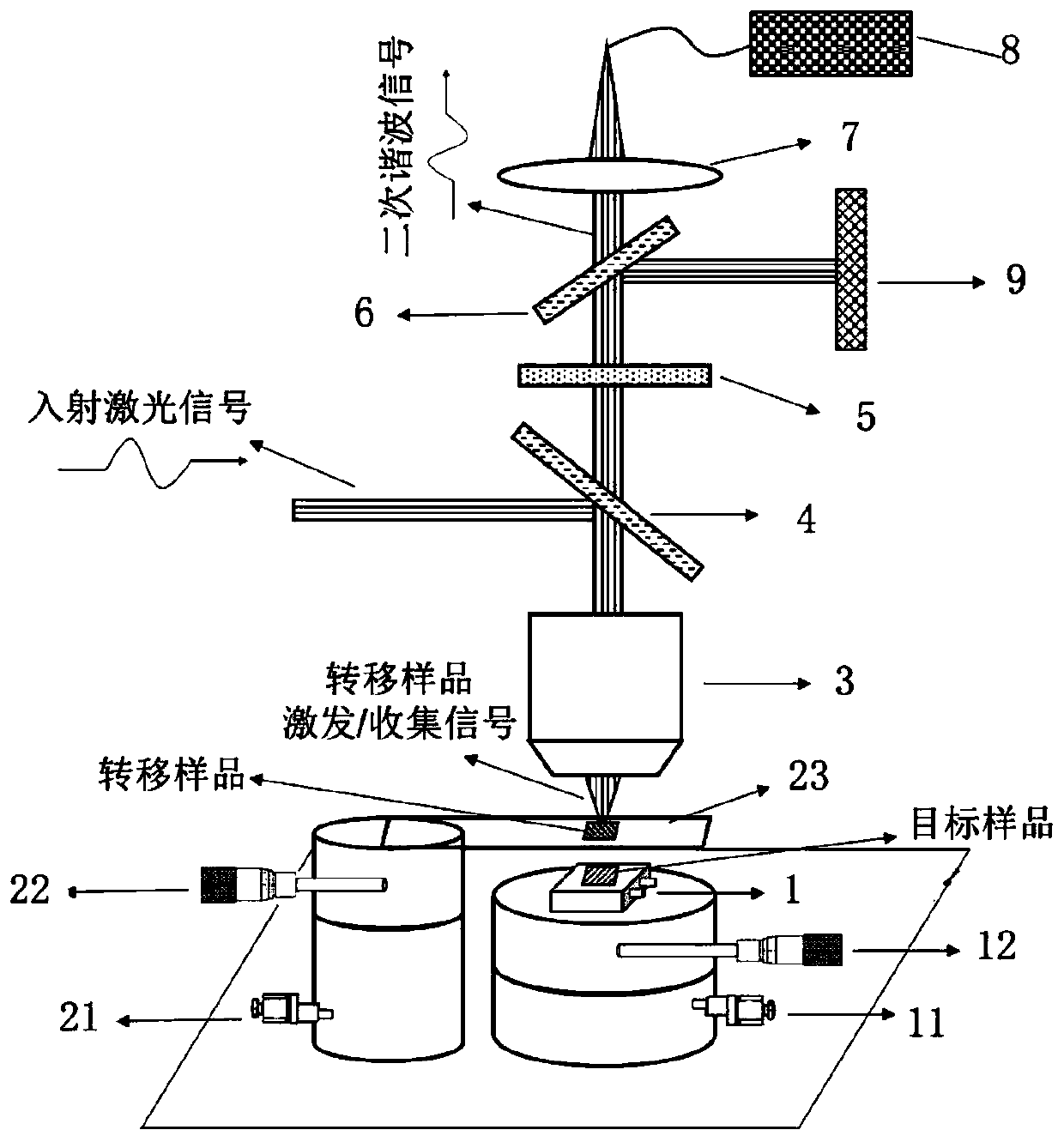 Device and method for preparing distorted heterojunction based on second harmonic in-situ monitoring