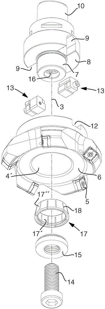 Fixation arrangement as well as an interchangeable part and a lock key