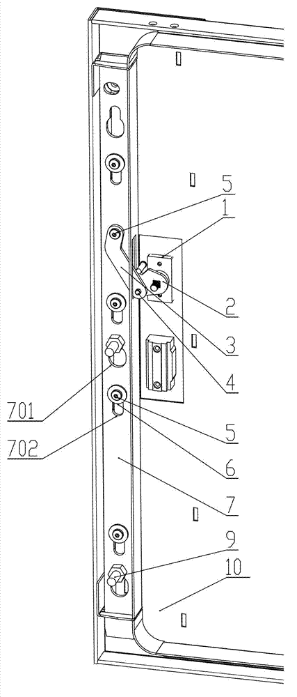 Medium-pressure switch cabinet door closing lock