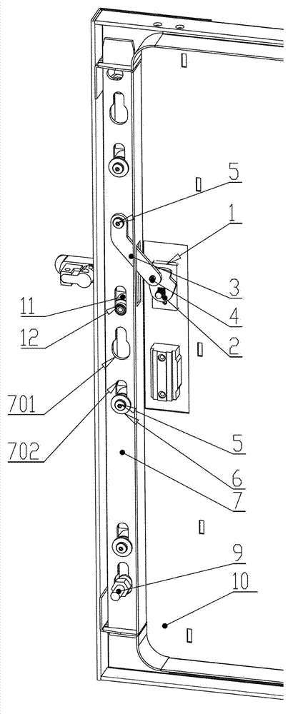 Medium-pressure switch cabinet door closing lock