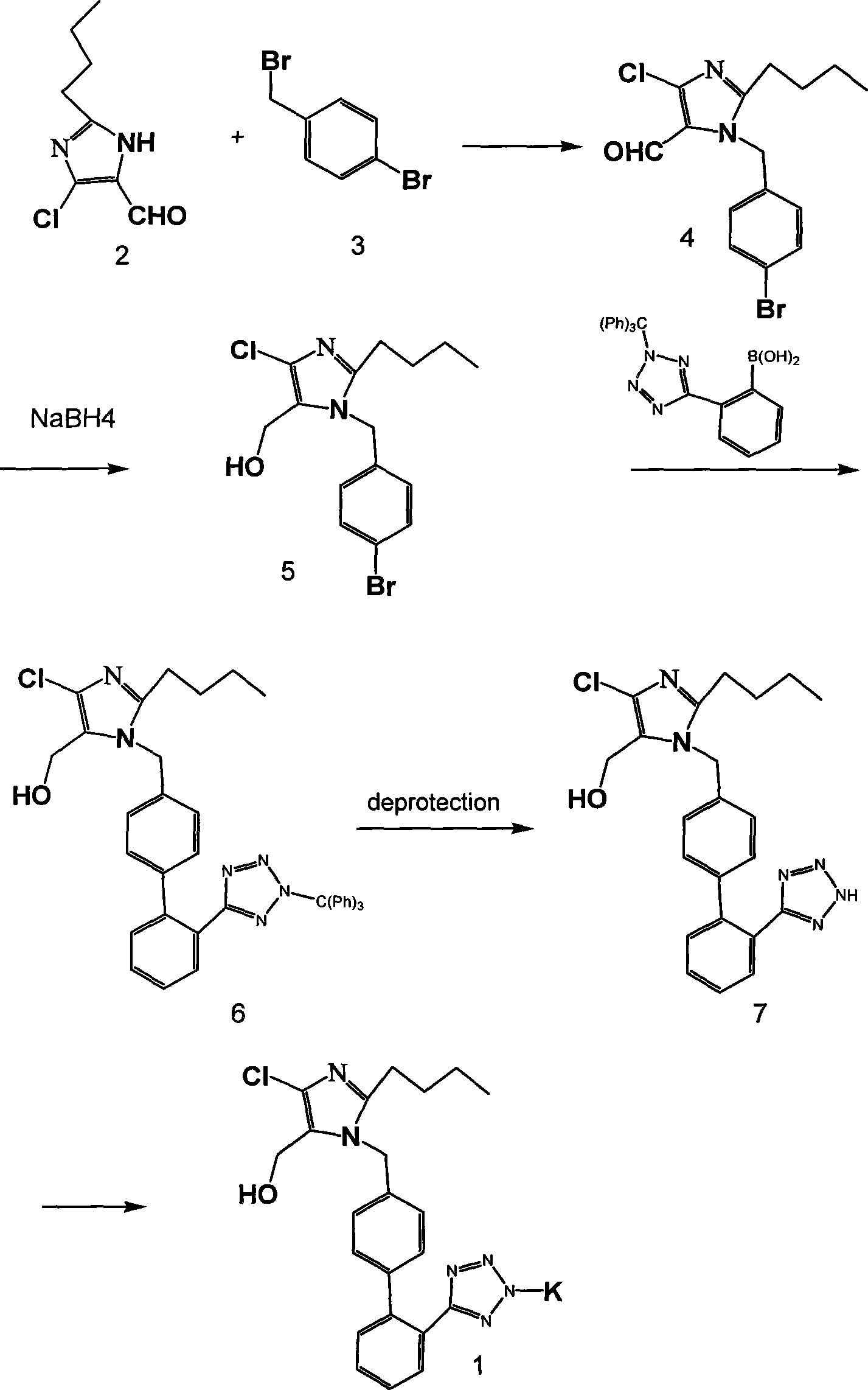 Novel preparation of losartan potassium