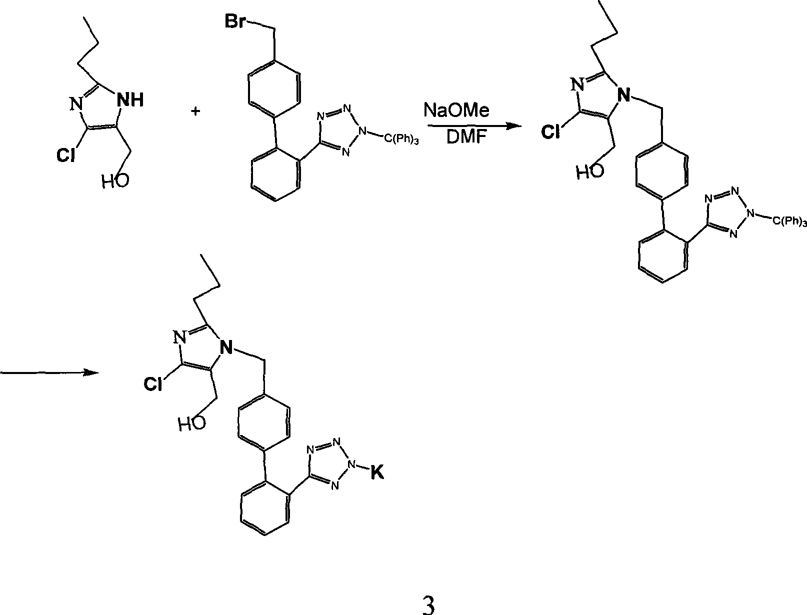 Novel preparation of losartan potassium