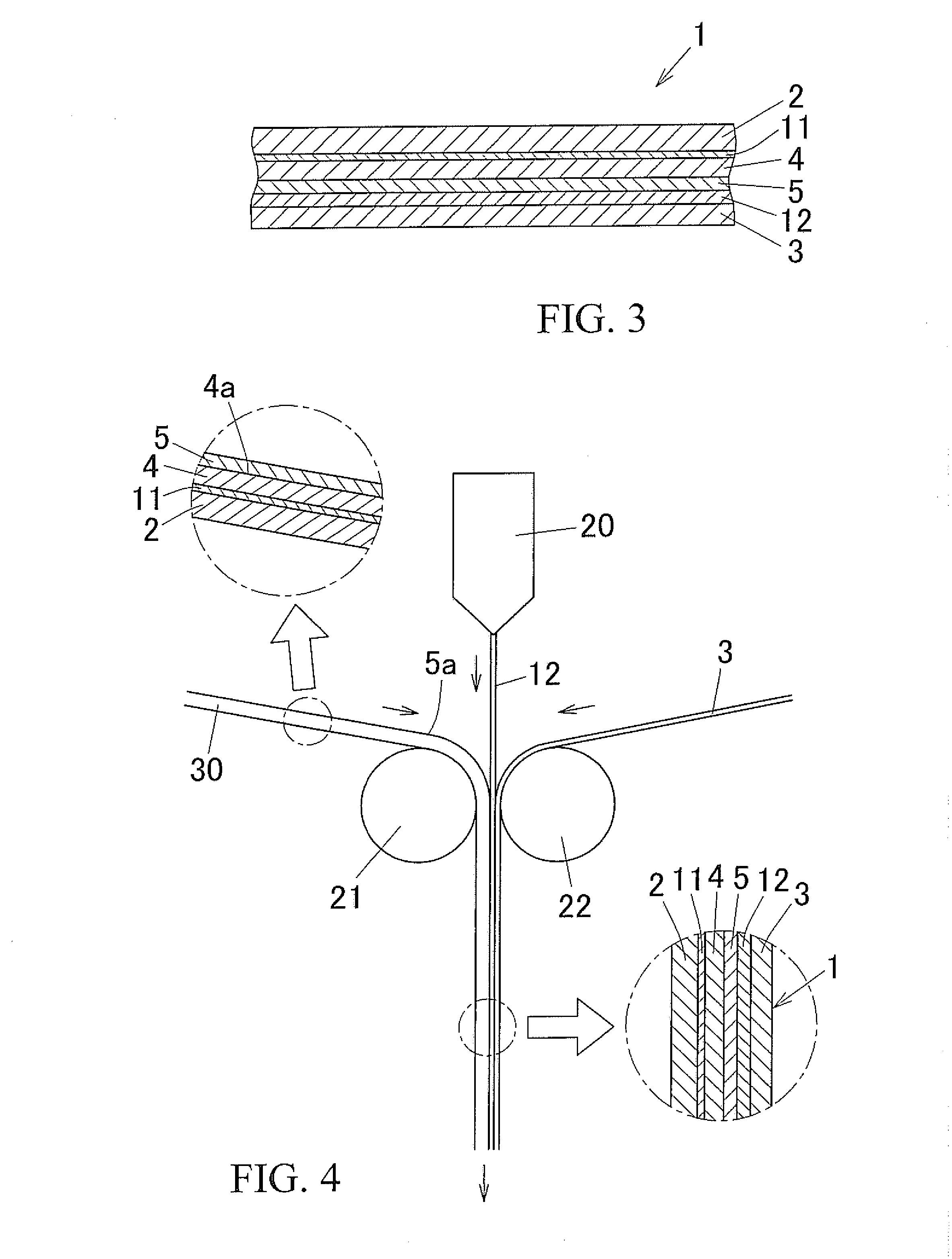 Molding packaging material and method for producing same