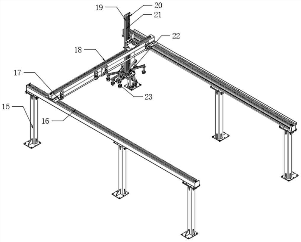 High synchronization degree truss device for welding seal head of tank body