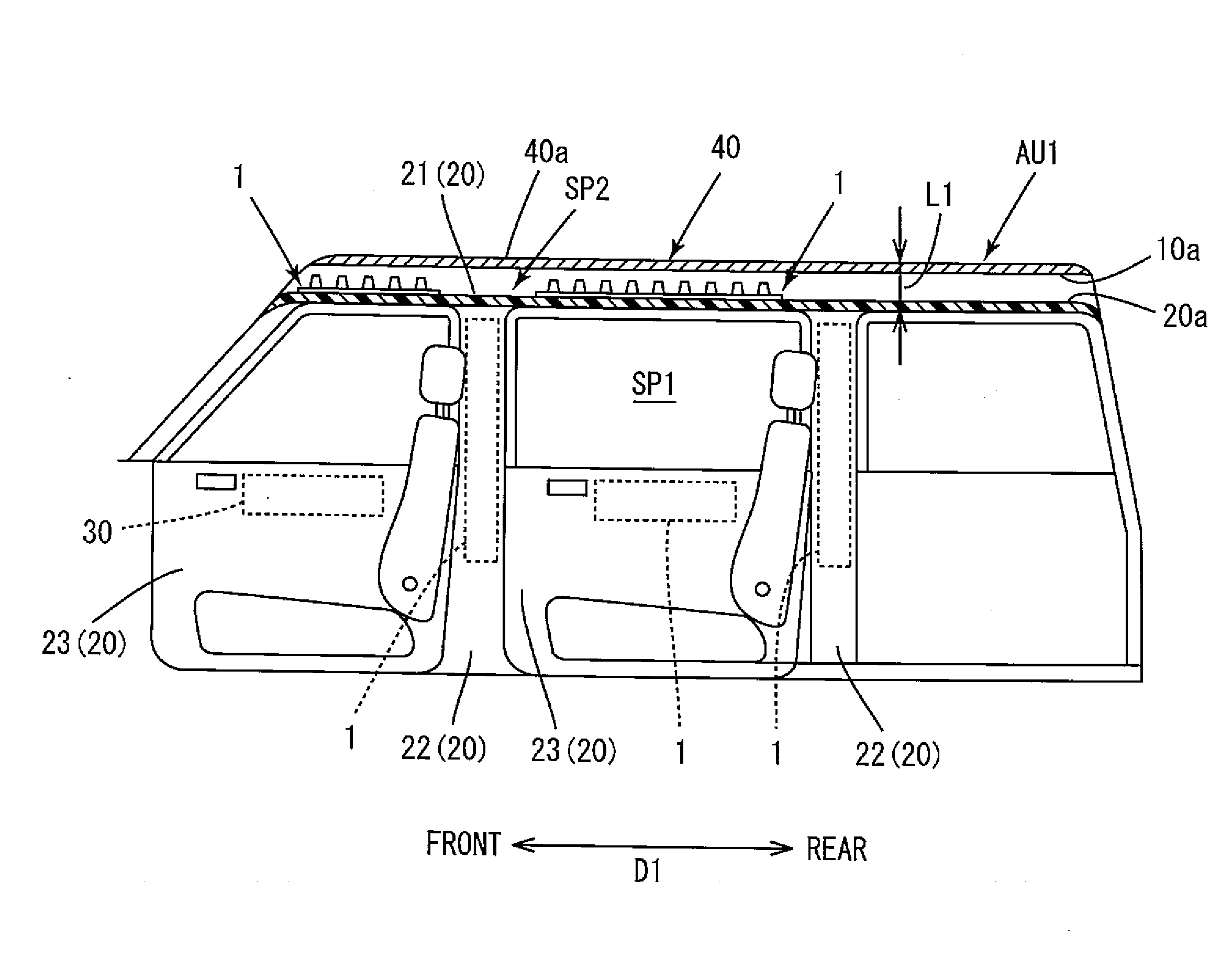 Shock absorption structure for vehicle