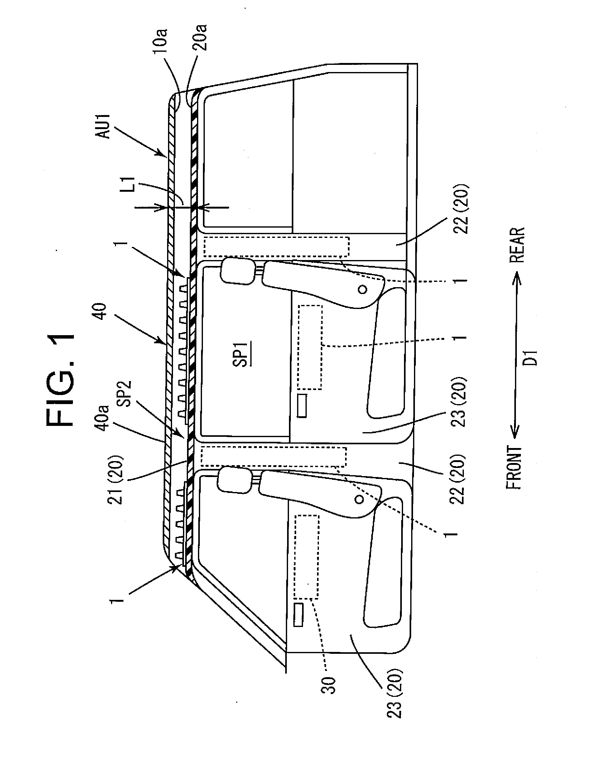 Shock absorption structure for vehicle