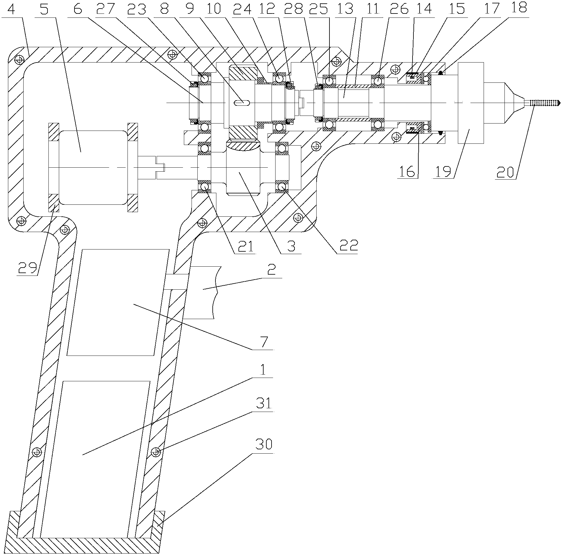 Axial force controllable surgical bone drill with stepped bit