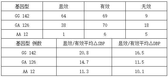 SNP loci for predicting efficacy of high blood pressure individualized drug and detection kit