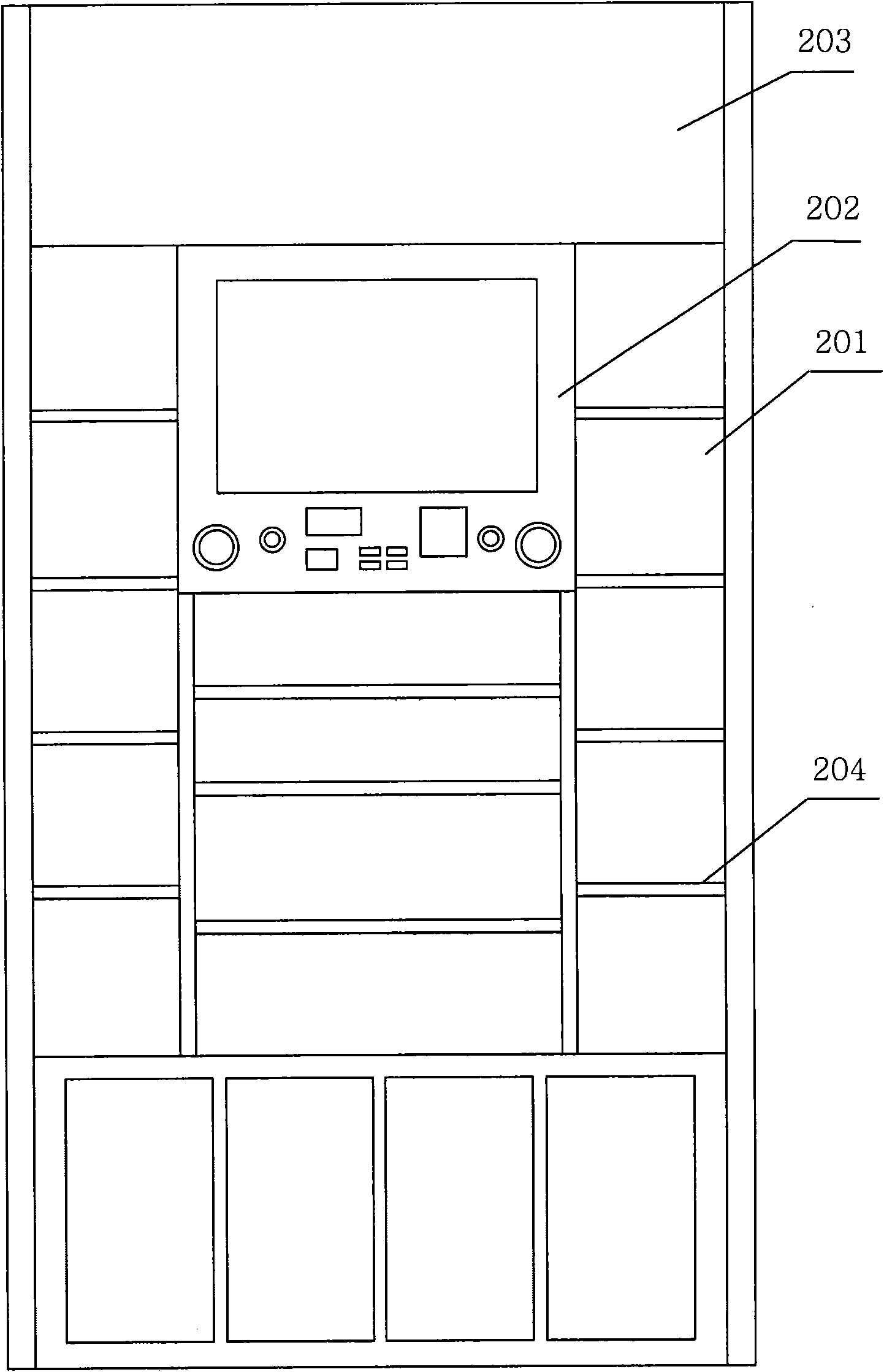 Commodity sales counter and realization method thereof