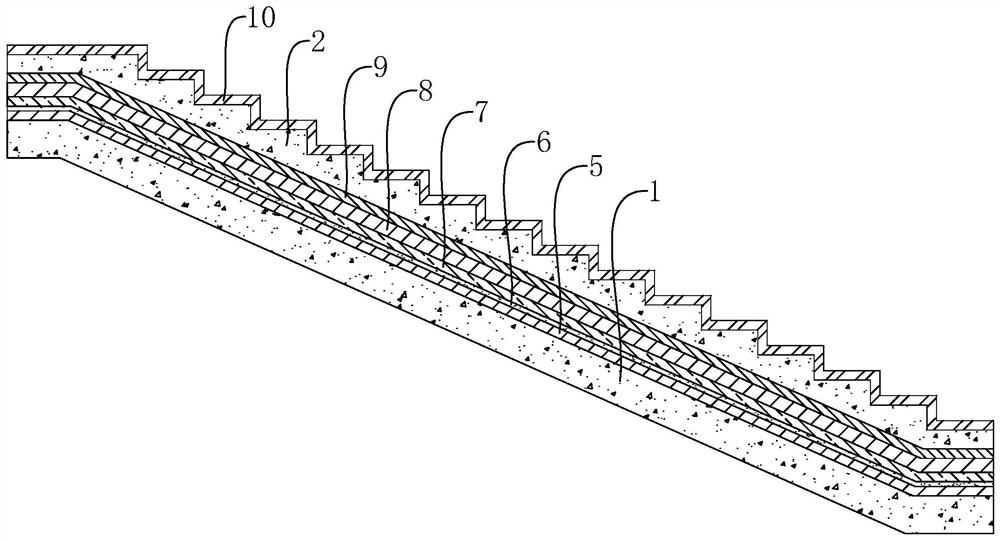 Structure for preventing steps of pitched roof from slipping off and construction method thereof