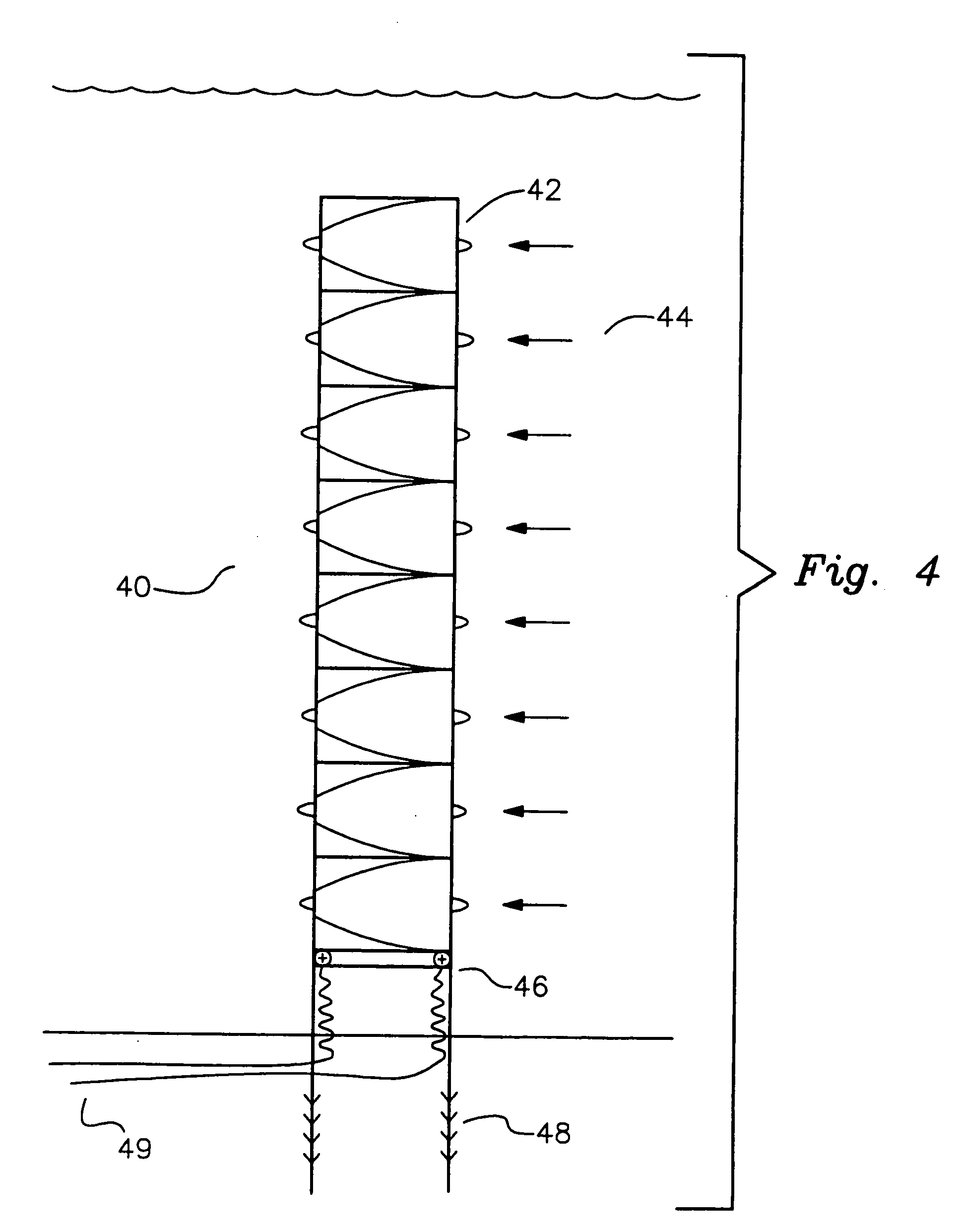Machine and system for power generation through movement of water
