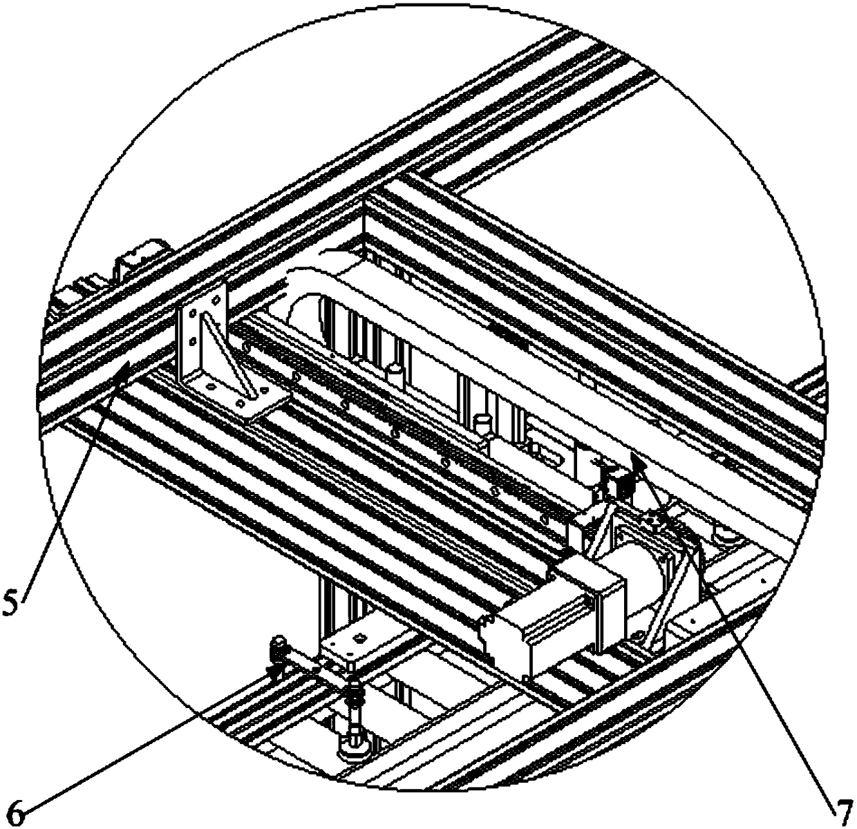 A tire tread handling auxiliary equipment