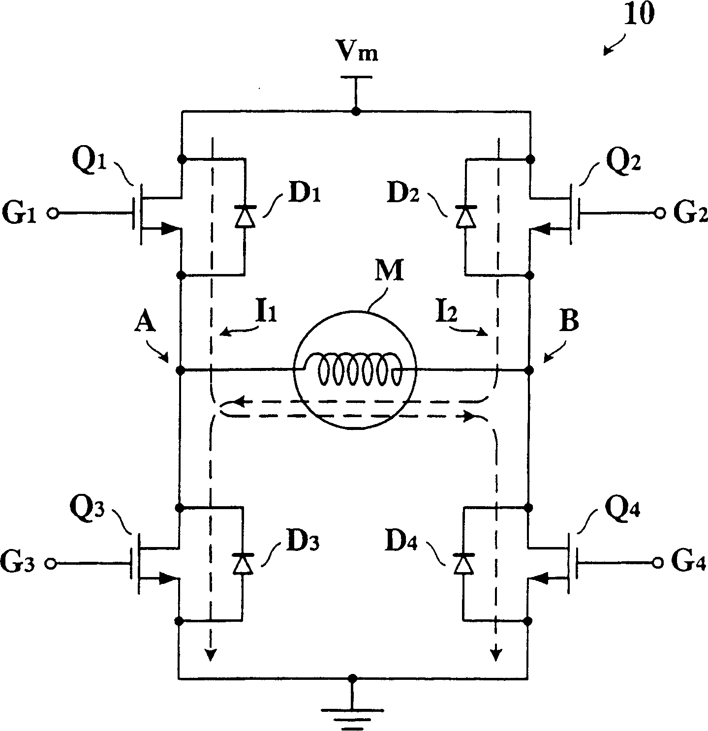 Motor controlling circuit with controllable driven voltage supply