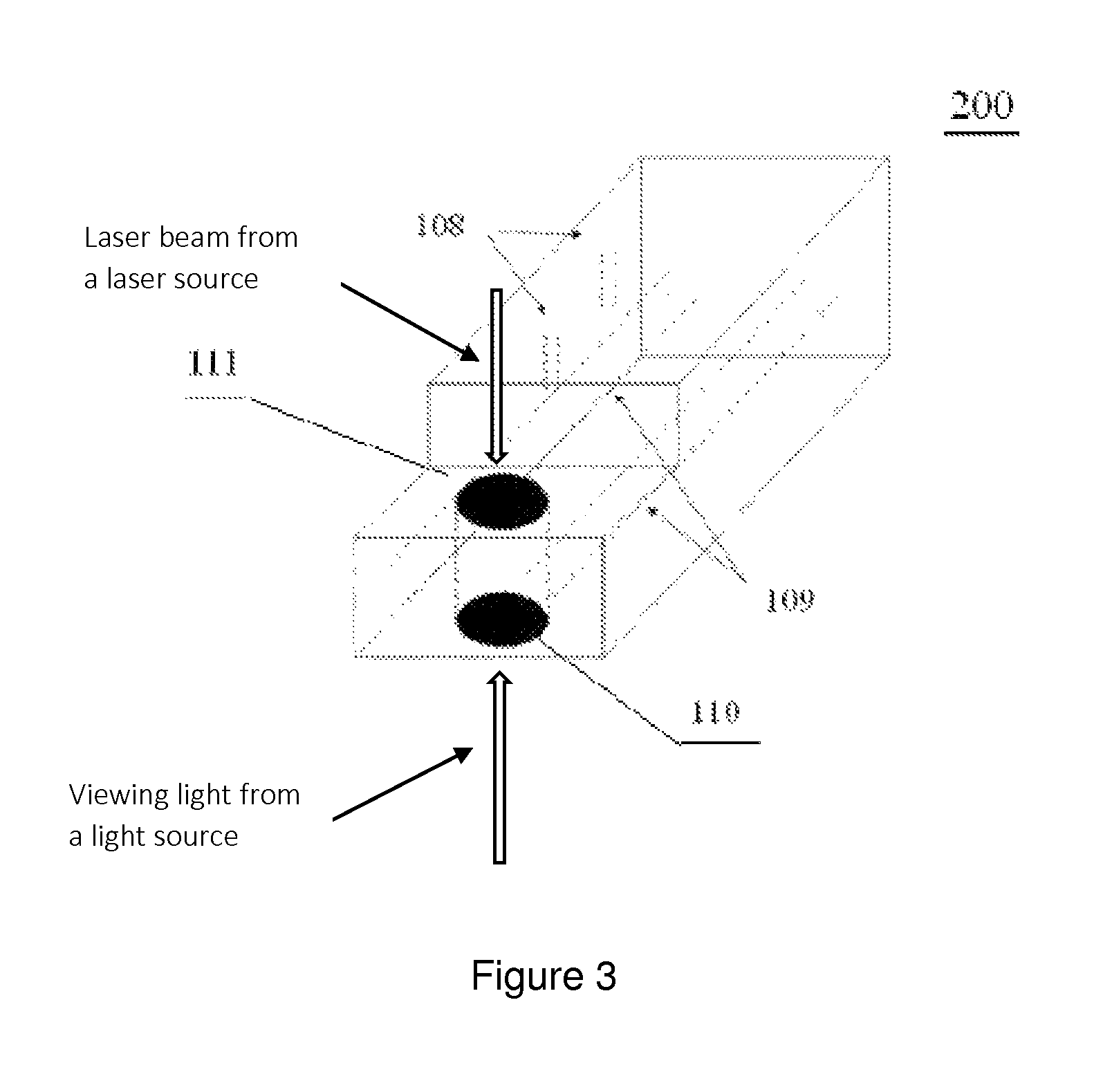Sample chamber for laser ablation analysis of fluid inclusions and analyzing device thereof