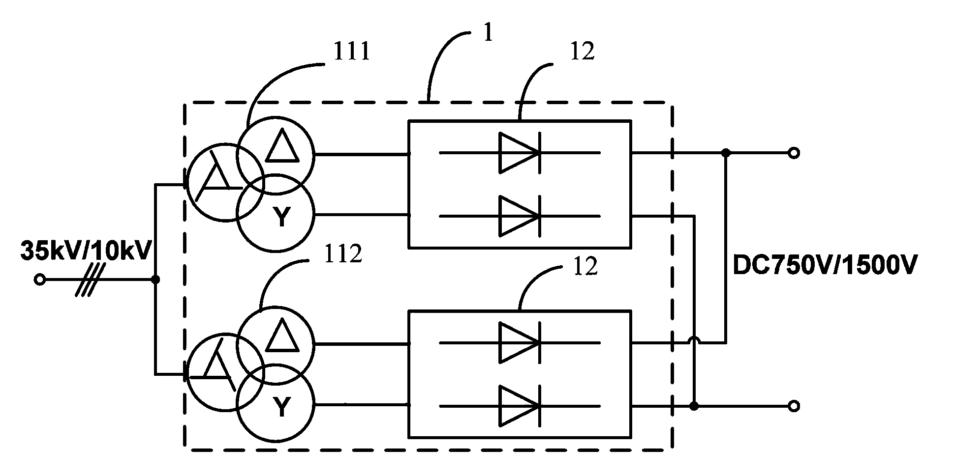 Hybrid energy feedback type direct-current traction power supply device and control method