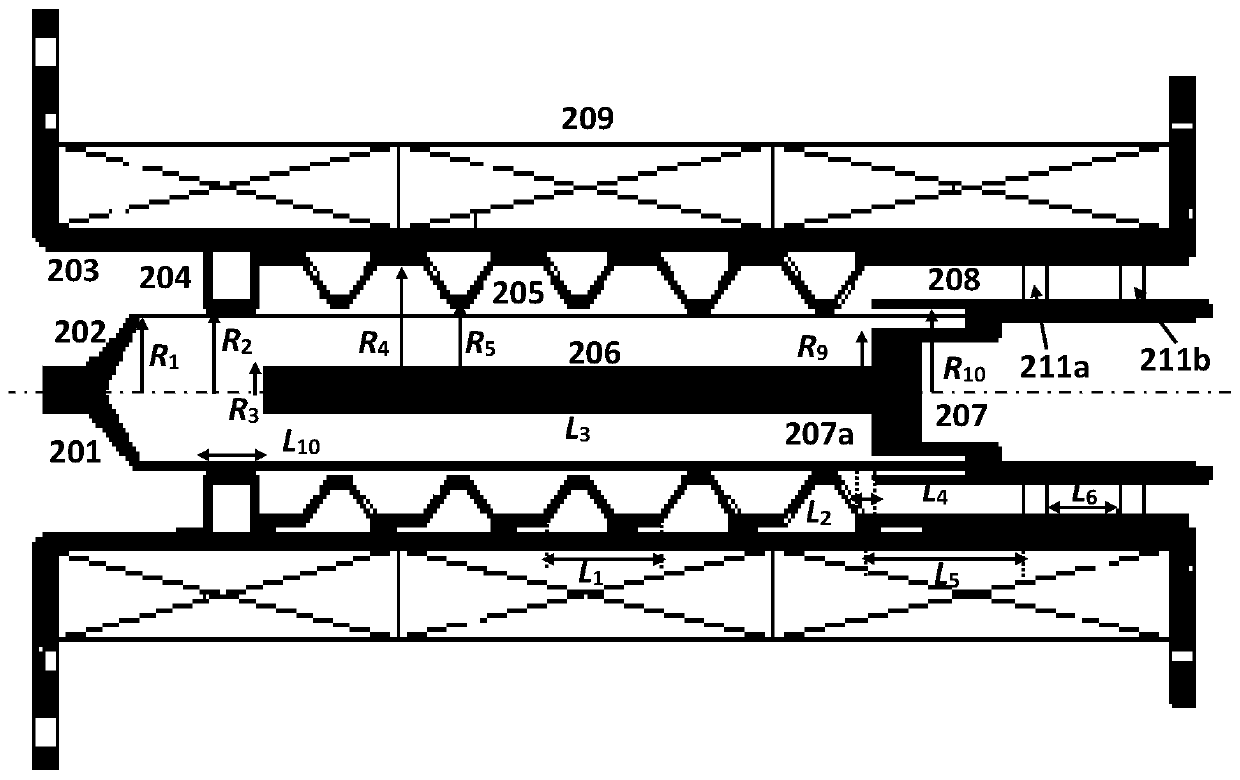 Compact type narrow-band high-power microwave source for forced stopping of vehicles