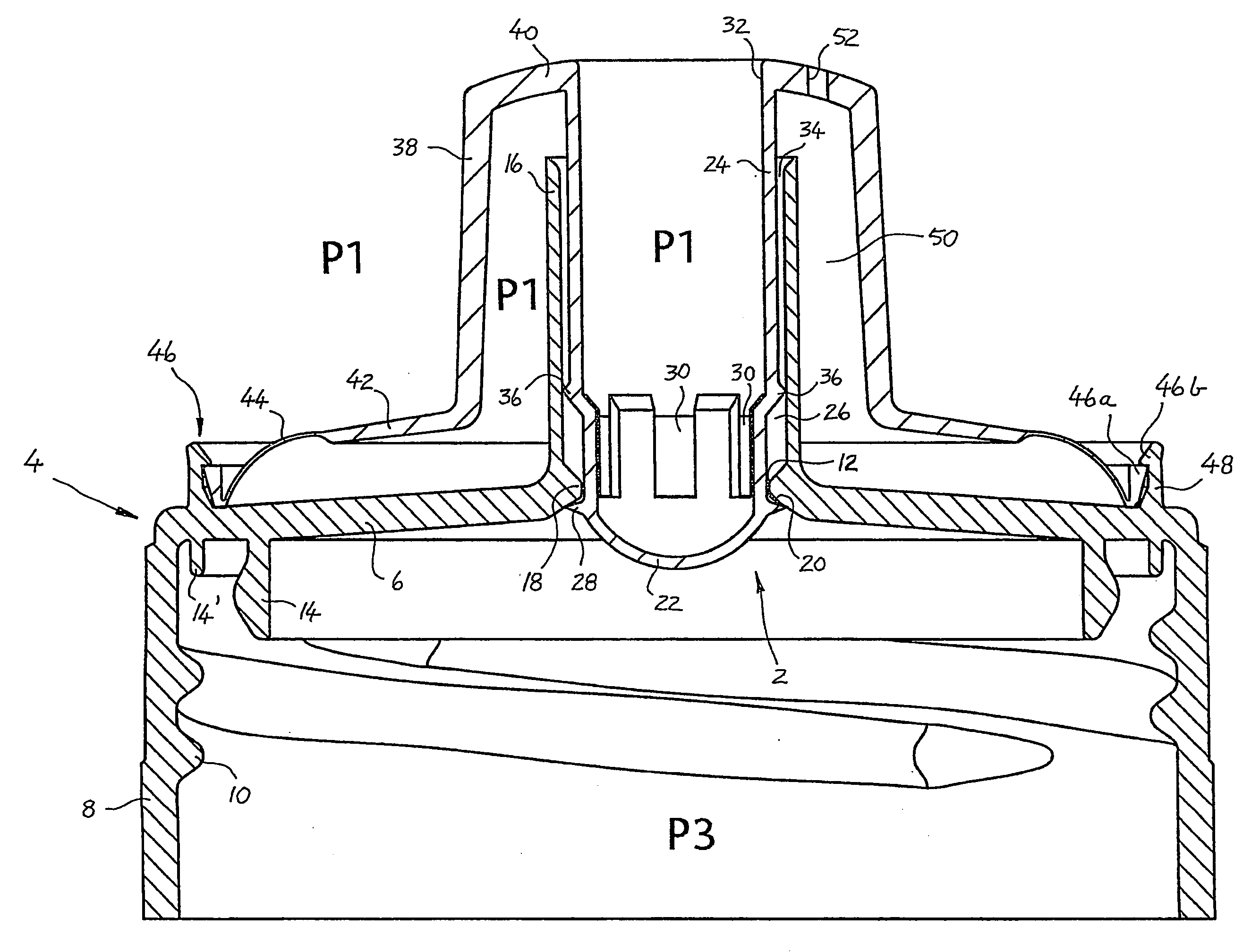 Hygiene-maintaining device of an underpressure-activated valve for a drinking receptacle
