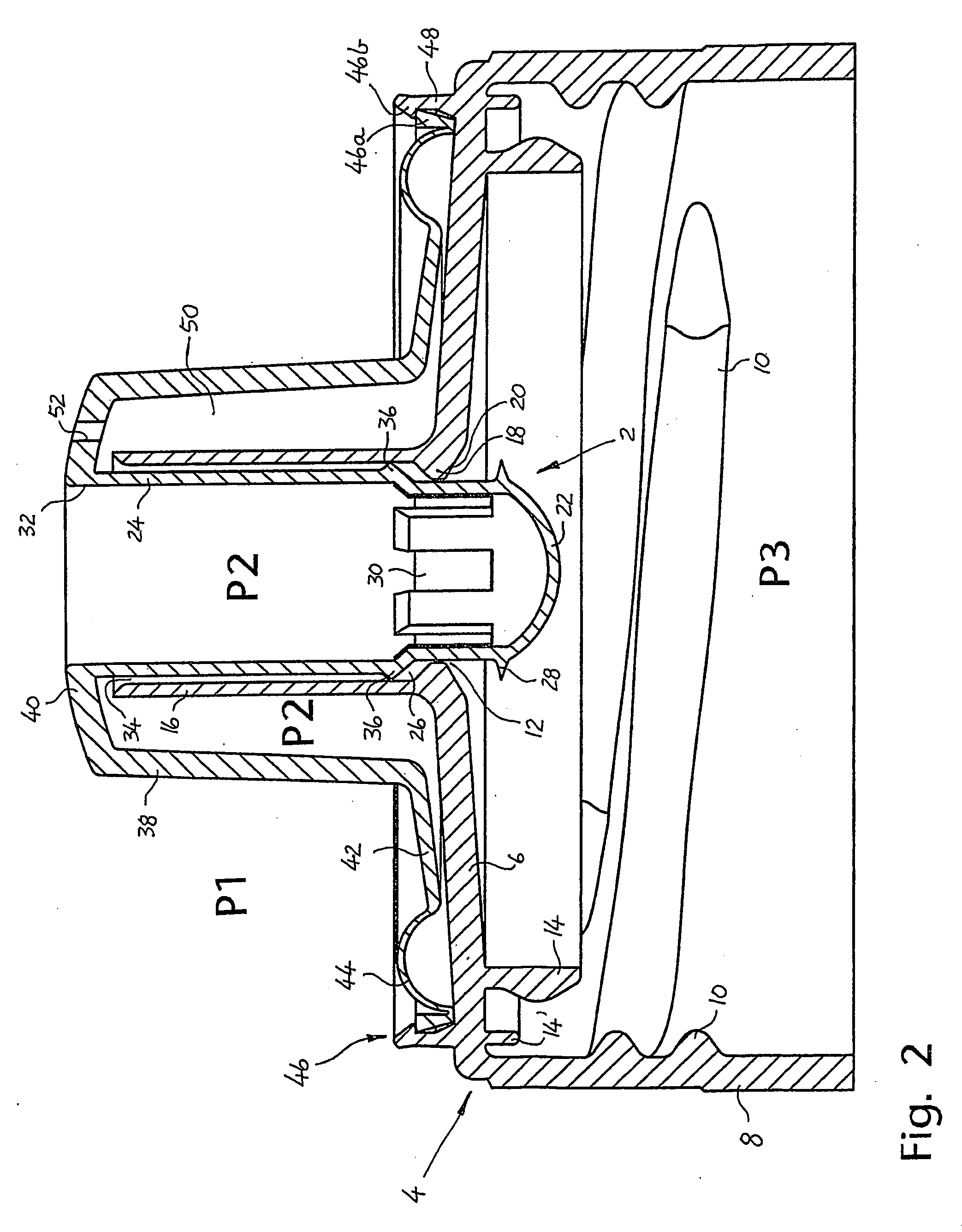 Hygiene-maintaining device of an underpressure-activated valve for a drinking receptacle
