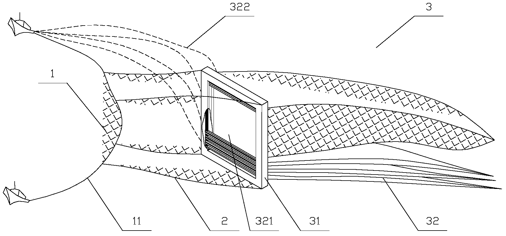 Trawl net with a plurality of parallel bag sets and catching method thereby