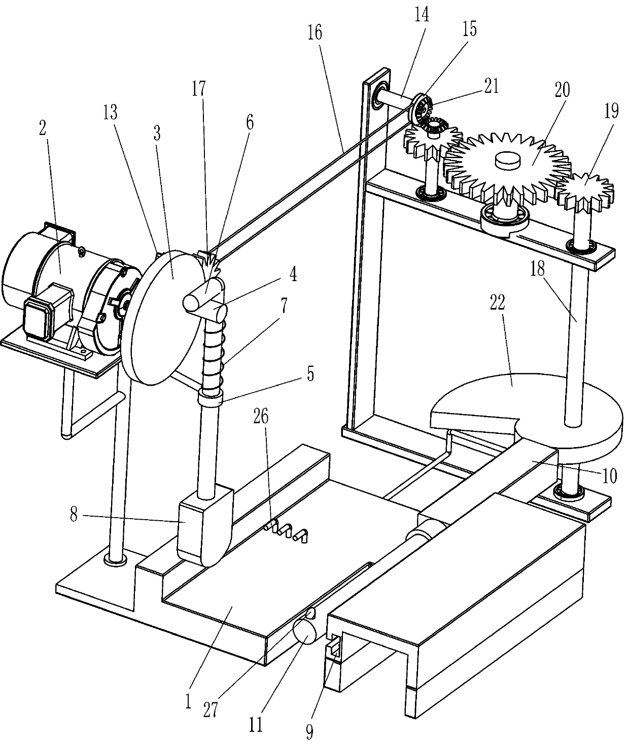 Automatic beating device for scraper production