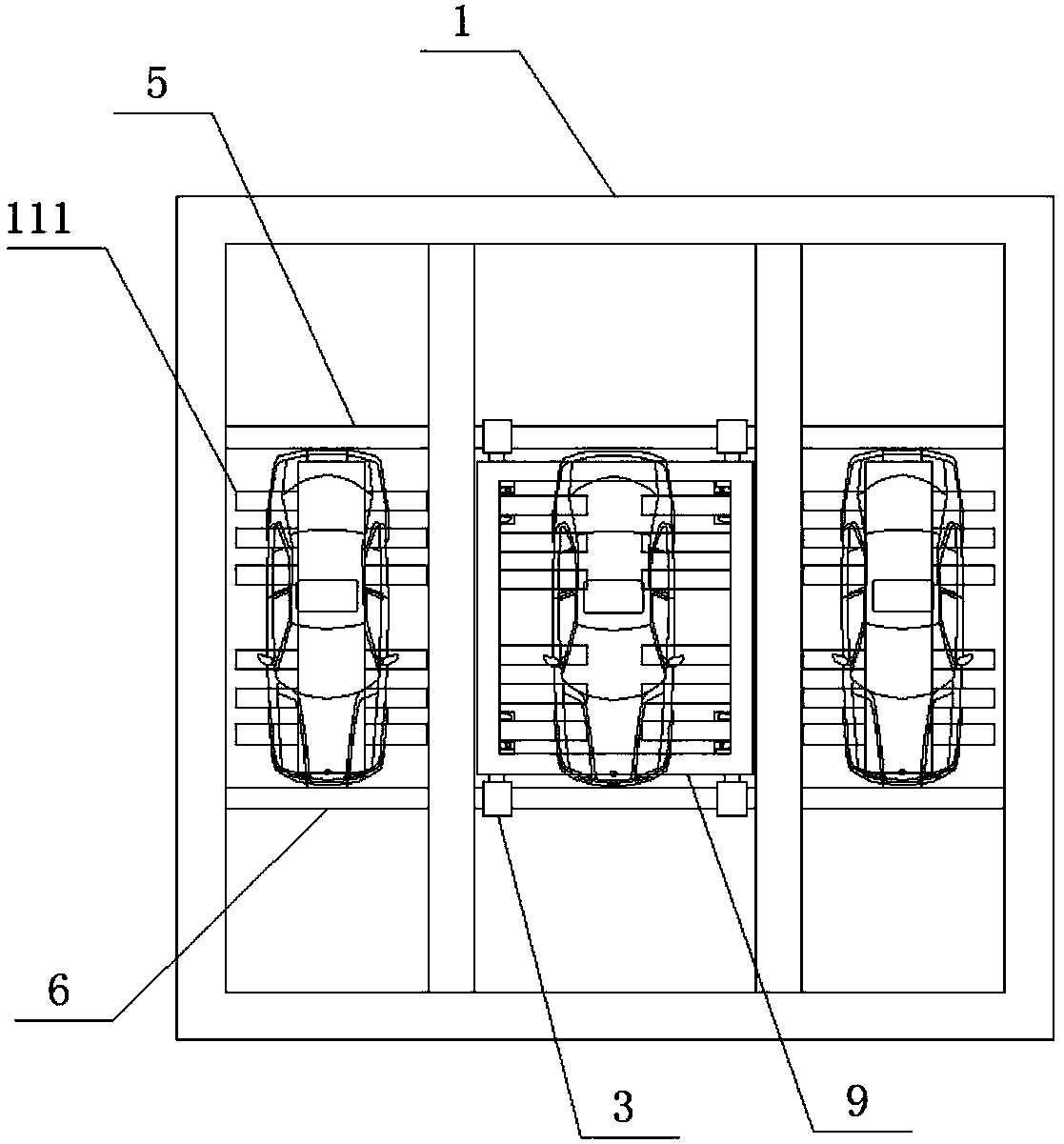 Convenient dual-layer lifting-and-translation parking equipment with reinforced fixing effect