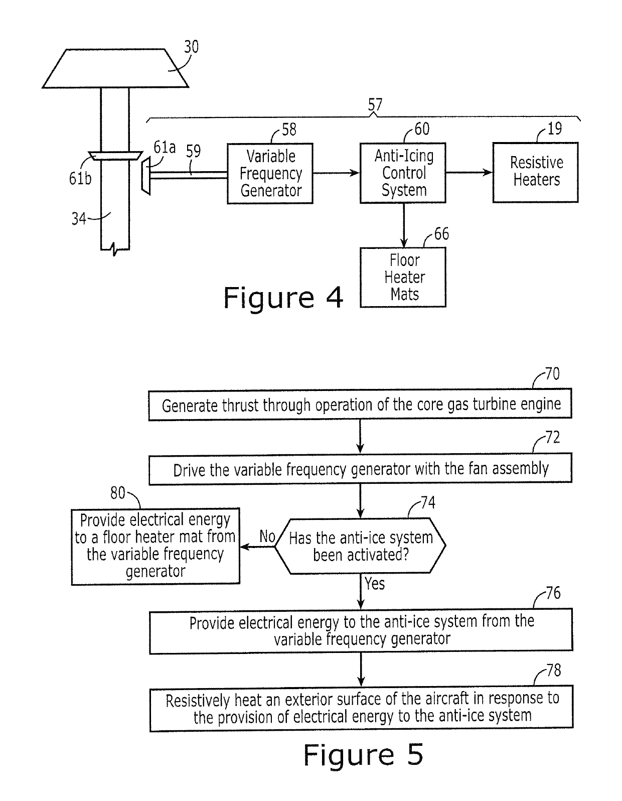 Aircraft and associated method for providing electrical energy to an anti-icing system