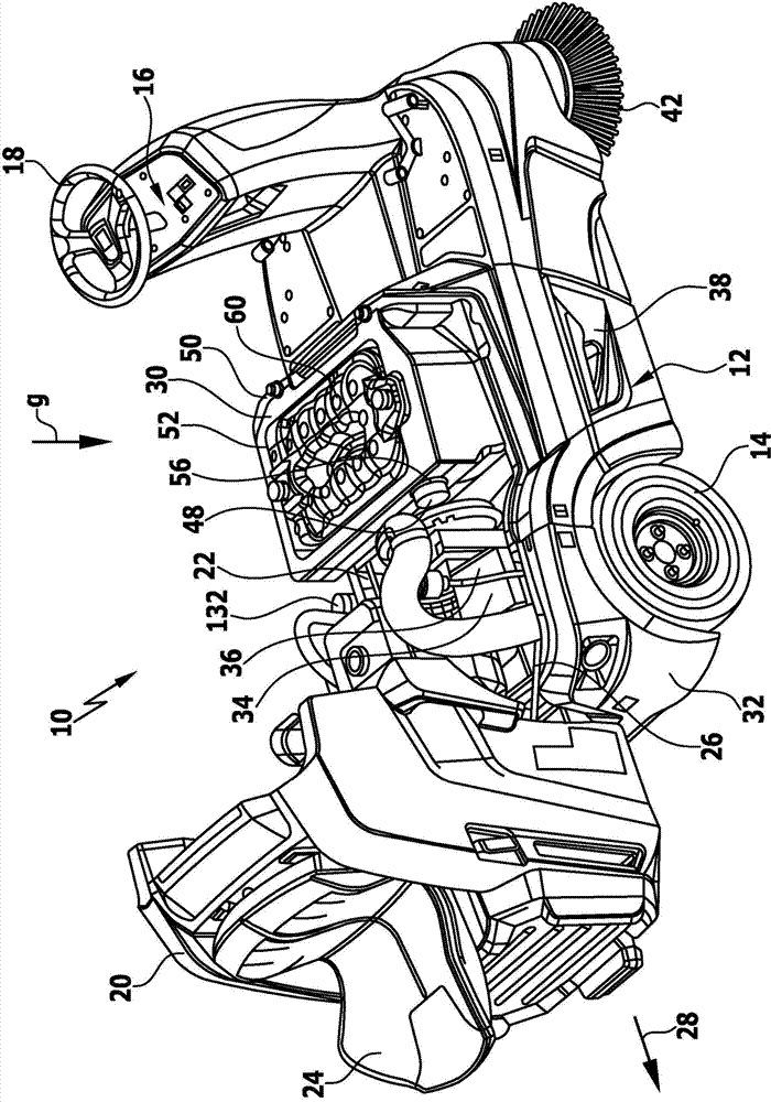 Self-propelled floor cleaning machine and a filter system module