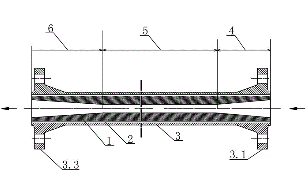 Multi-layer composite wear-resistant decompression pipe and preparation method thereof