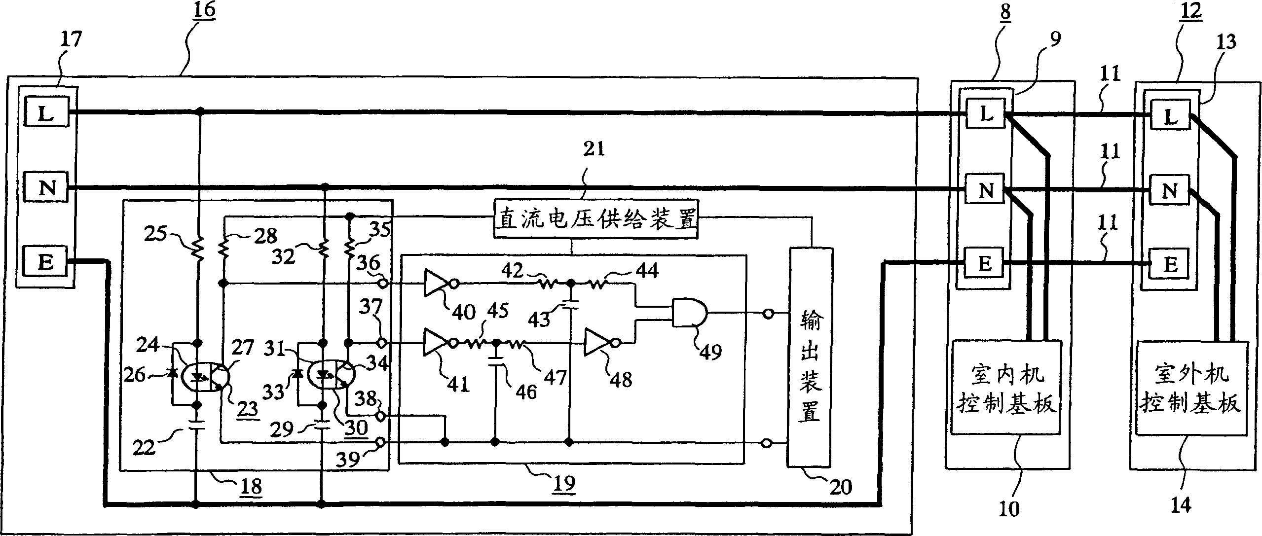 Error wiring detector for air conditioner