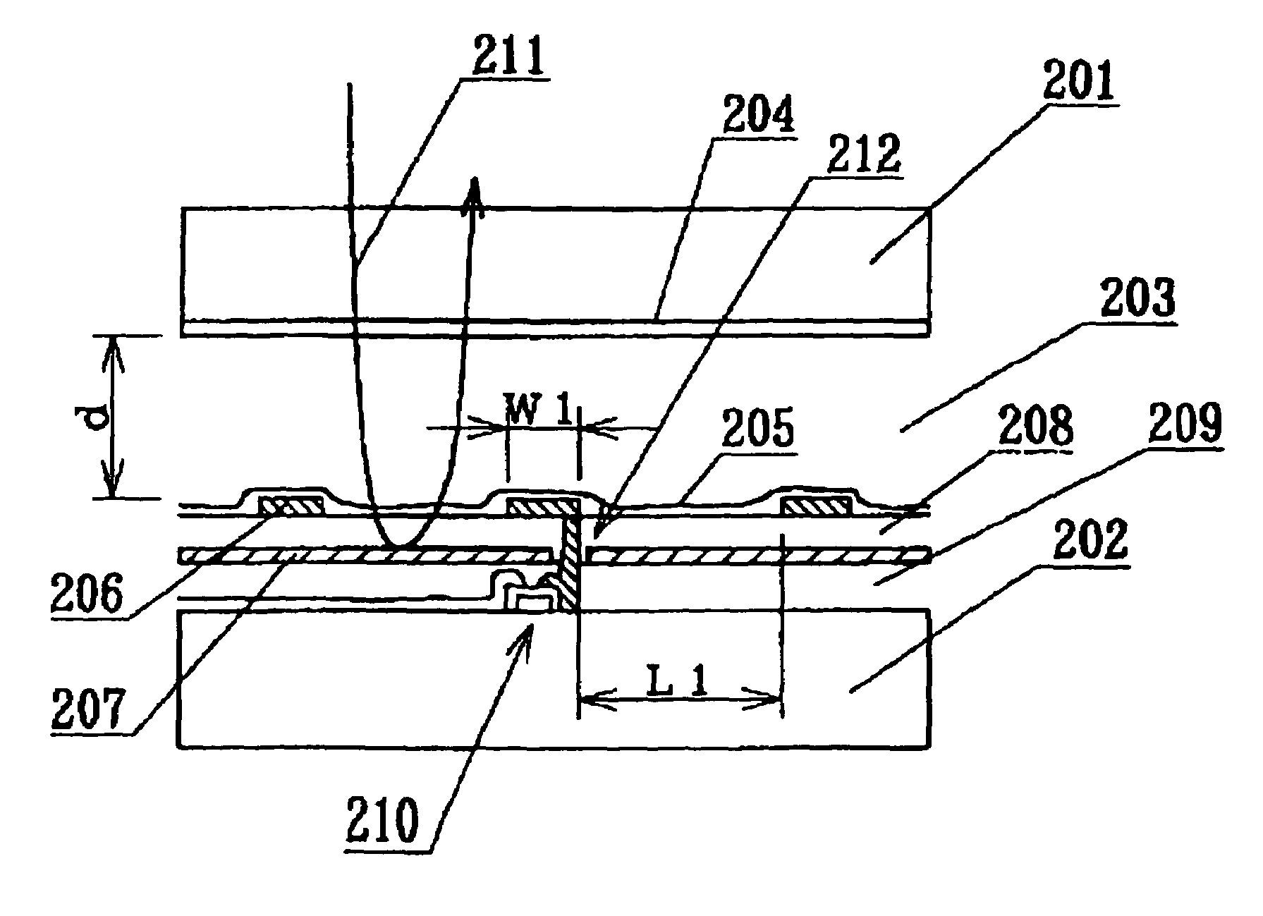 Liquid crystal device, projection type display and electronic equipment