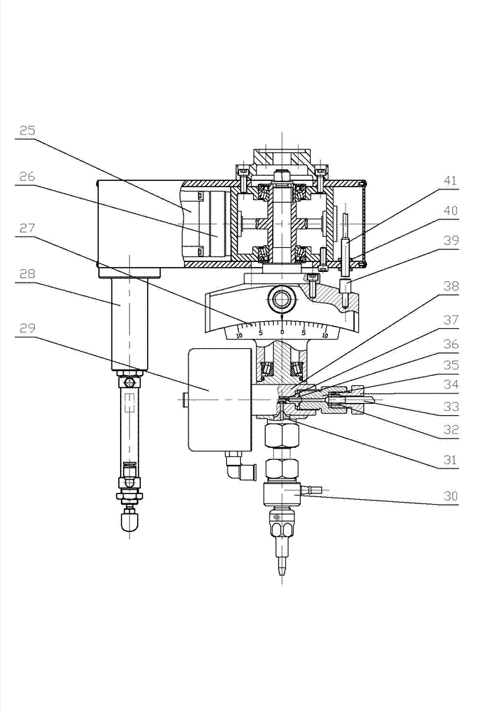 Adjustable bevel cutting control mechanism for water cutting equipment