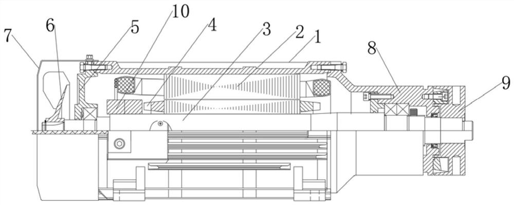 Large-inertia grinding head motor