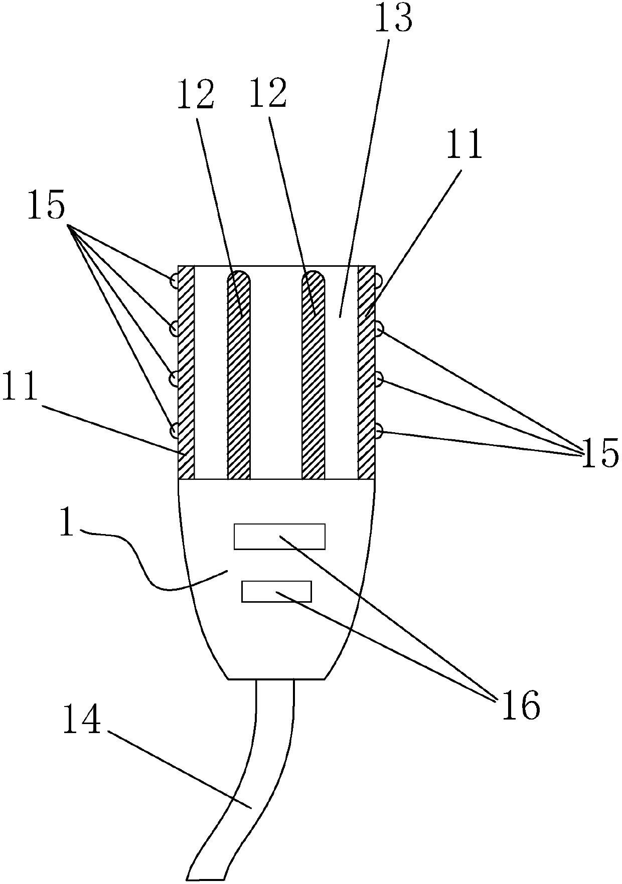 Male and female connection plug convenient to understand internal corrosion condition