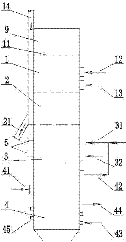 Small-particle four-section moving bed dry distillation furnace with hydrogen-enriched environment and dry distillation method of small-particle four-section moving bed dry distillation furnace