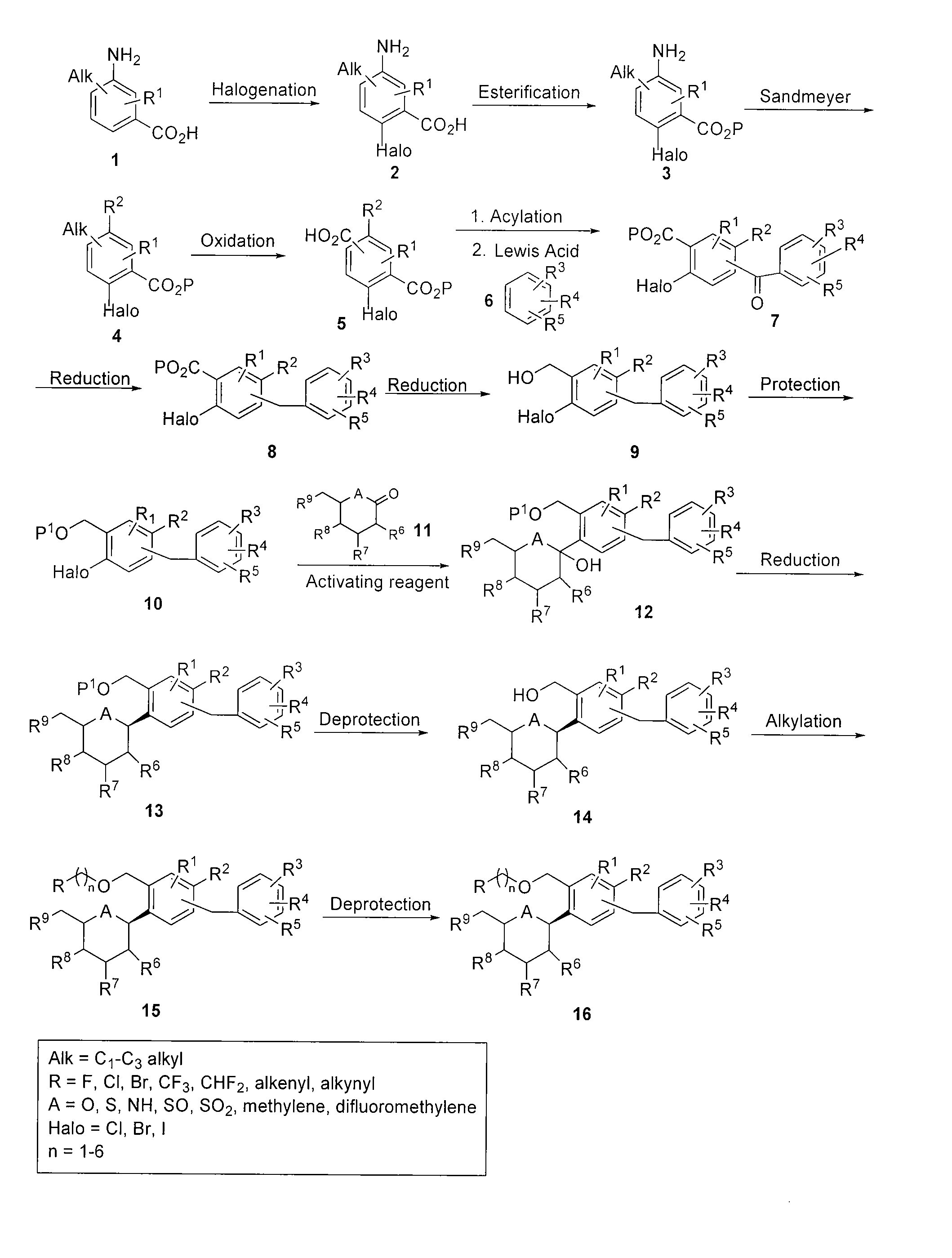 Benzylic glycoside derivatives and methods of use