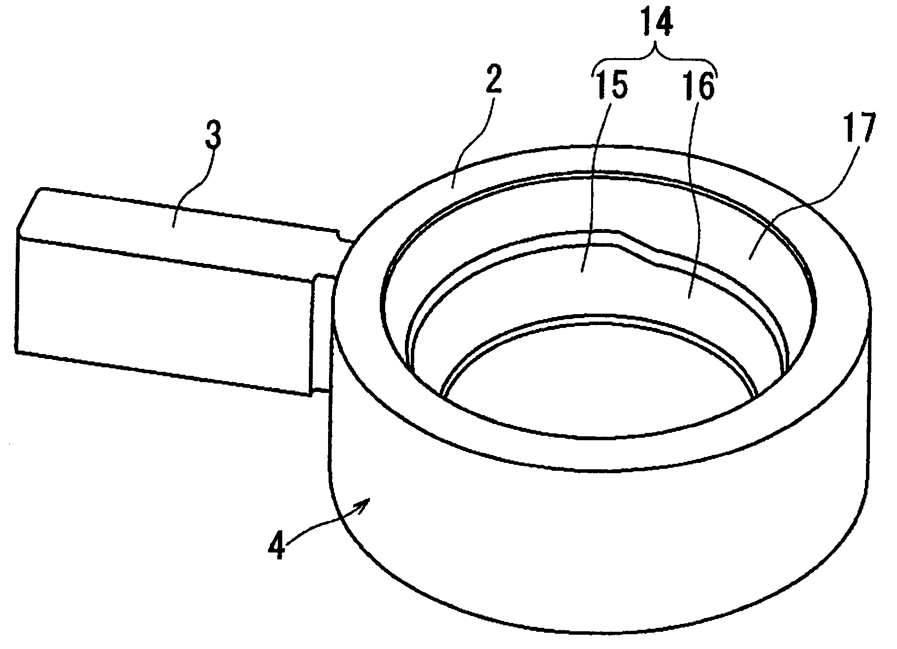 Compressor having a small-width portion and a large-width portion in an inner circumferential sliding surface of a swinging roller