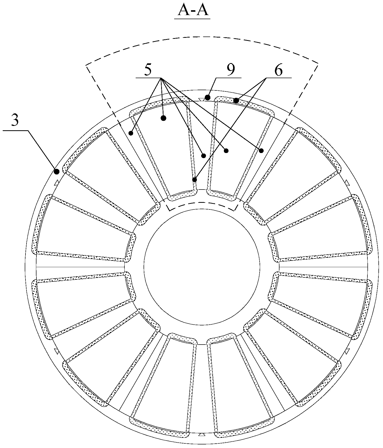 Axial magnetic flow modularized multi-phase motor having high magnetic isolation capacity