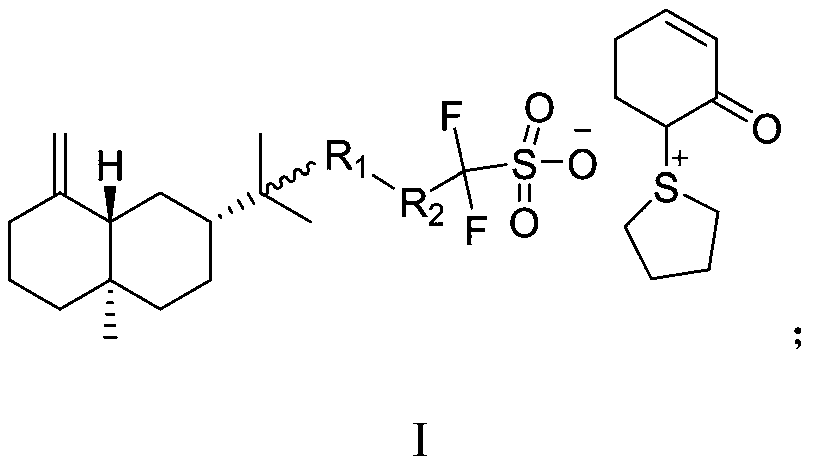Sulfonium sulfonate salt photoacid generator synthesized from beta-cineole, and synthesis method thereof