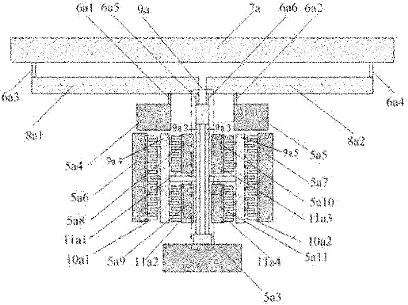 Dual-axle integrated fully-coupled silicon micro-resonance type accelerometer