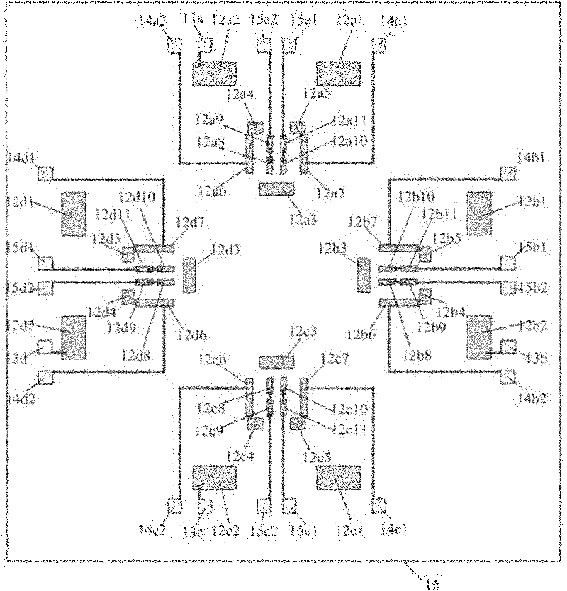 Dual-axle integrated fully-coupled silicon micro-resonance type accelerometer