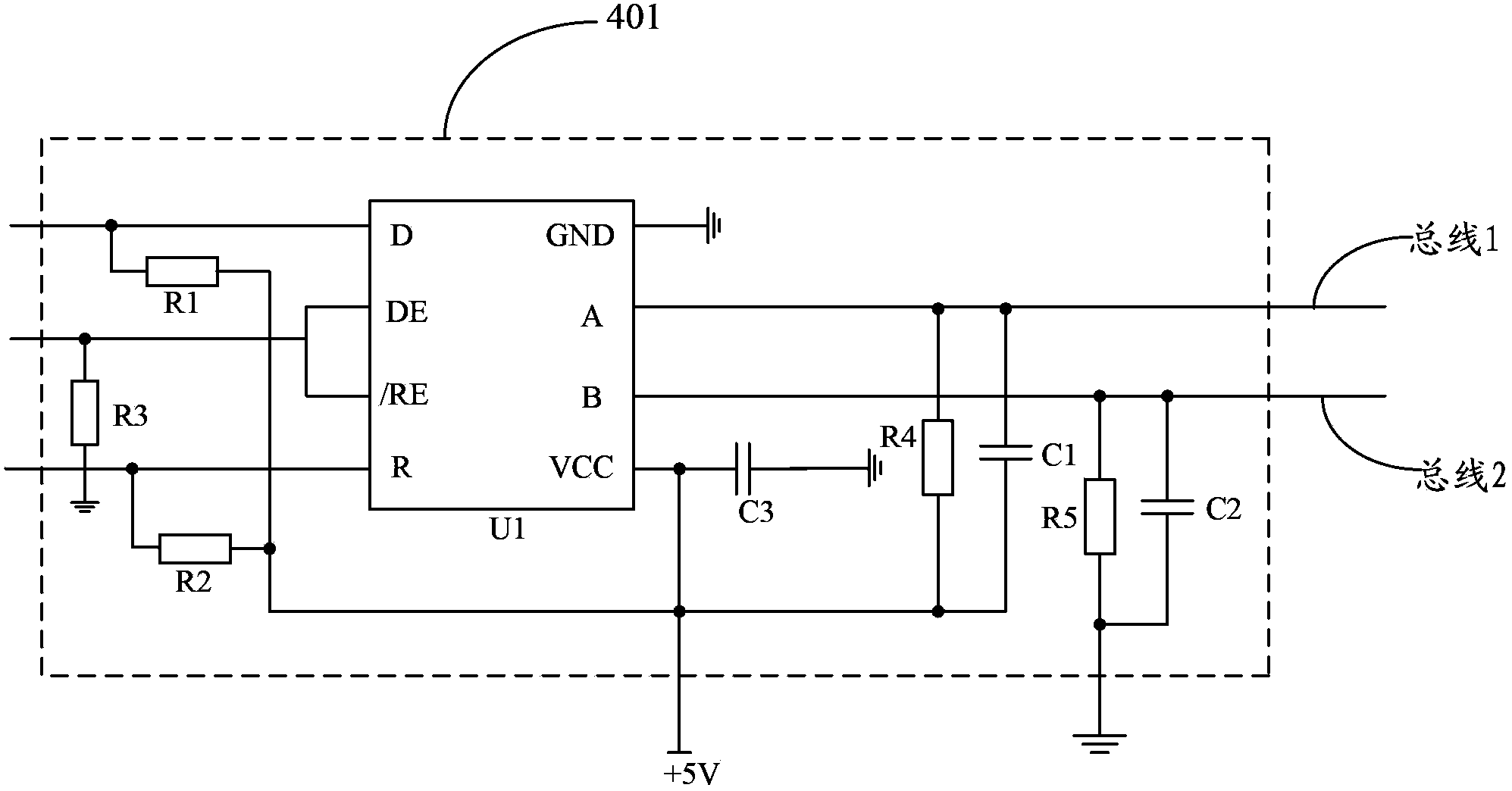 Electric vehicle and bus control system thereof
