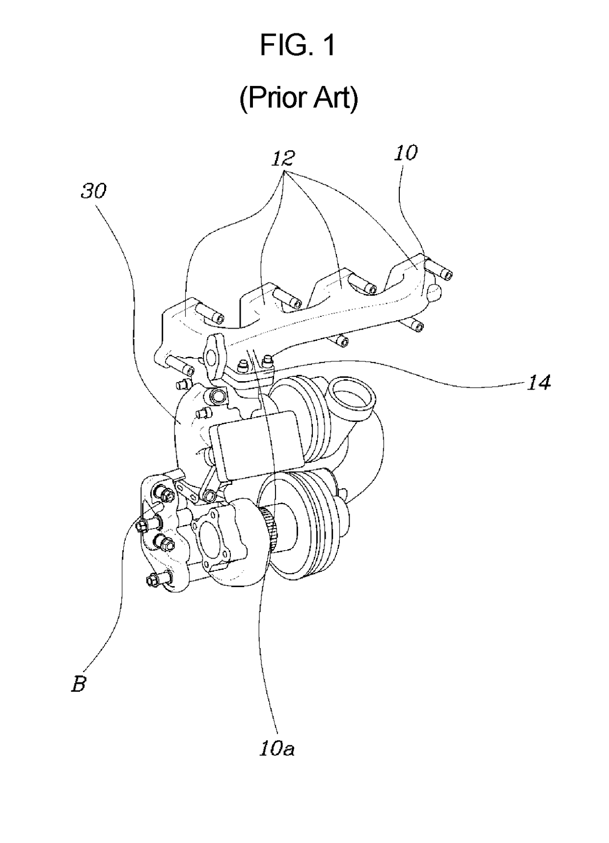 Apparatus for compensating for thermal expansion occurring from exhaust manifold