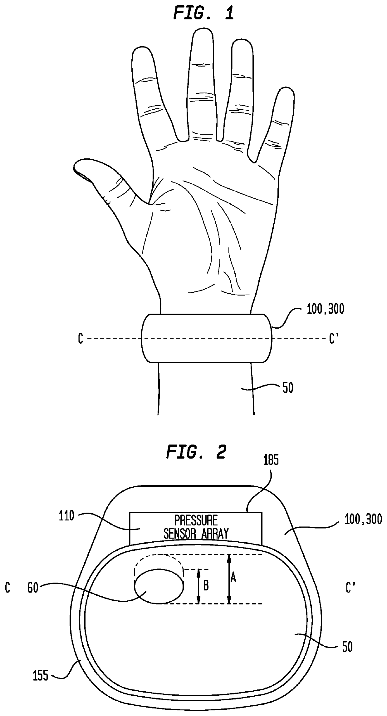 Tonometry based blood pressure measurements using a two-dimensional force sensor array