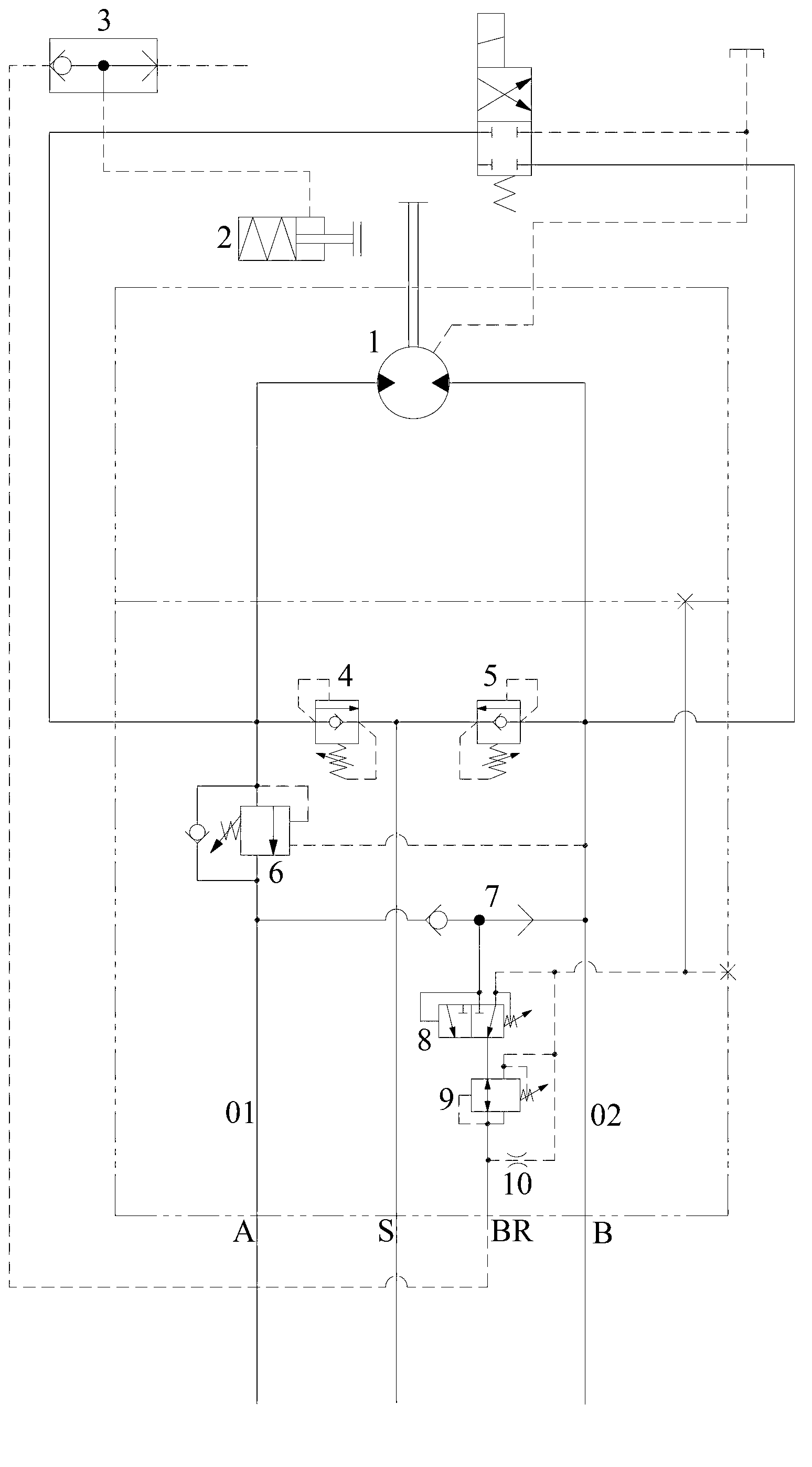 Winding motor hydraulic system and rotary drilling rig