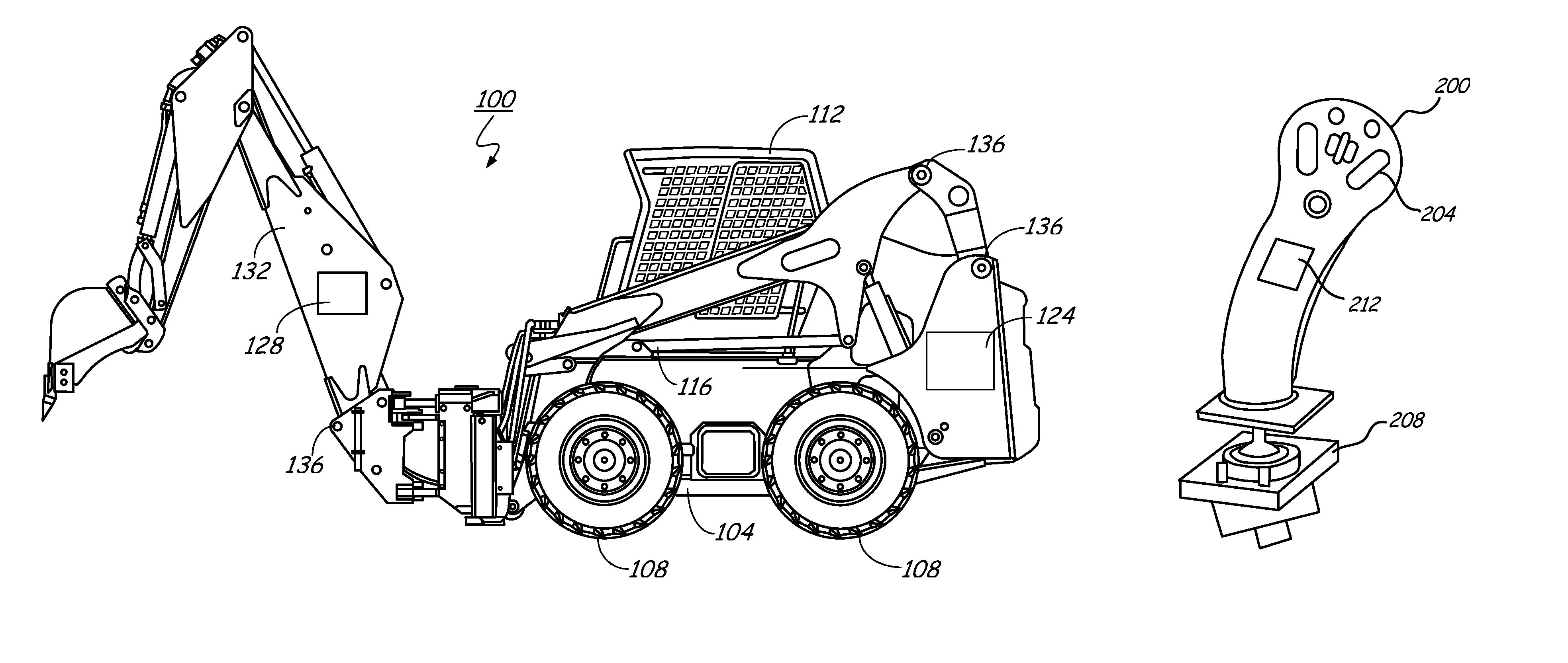 Carrier and backhoe control system and method