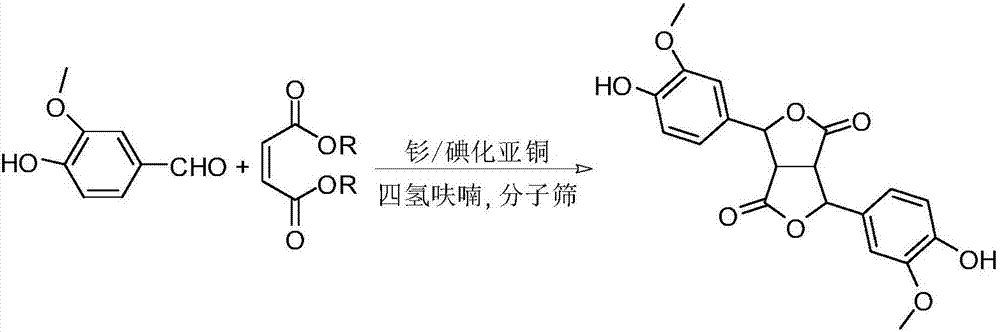 A pinoresinol precursor and a synthetic method thereof