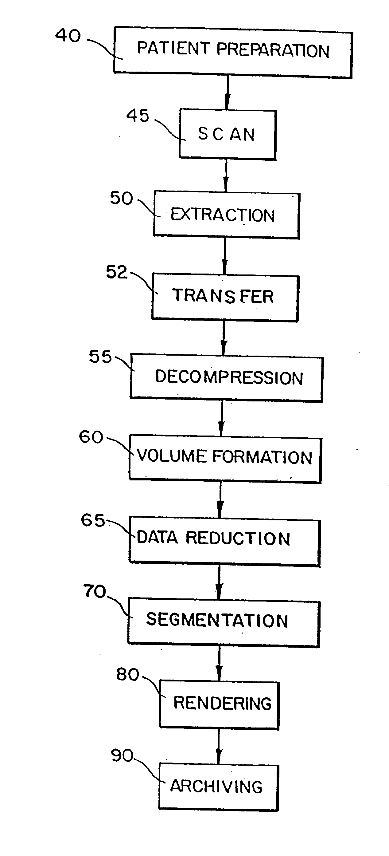 Method and system for producing interactive, three-dimensional renderings of selected body organs having hollow lumens to enable simulated movement through the lumen